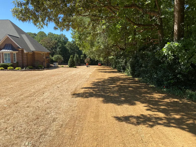 grading machinery in action